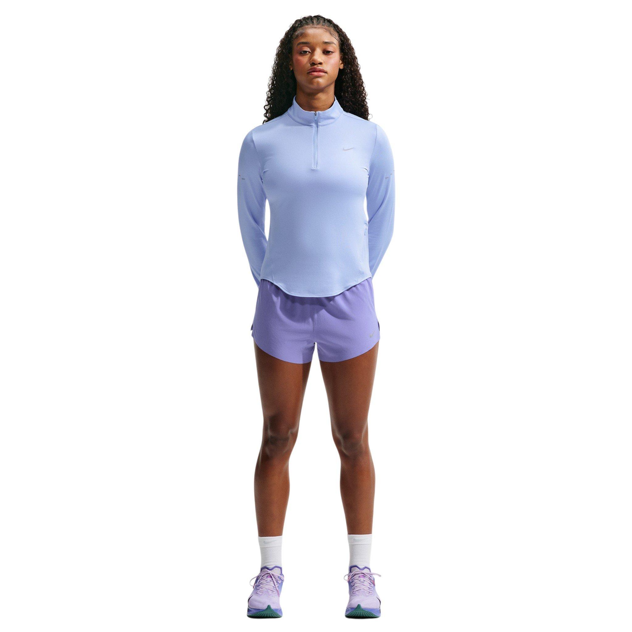 Nike Women's Swift Dri-FIT UV 1/4 Zip Running Top - Blue - BLUE